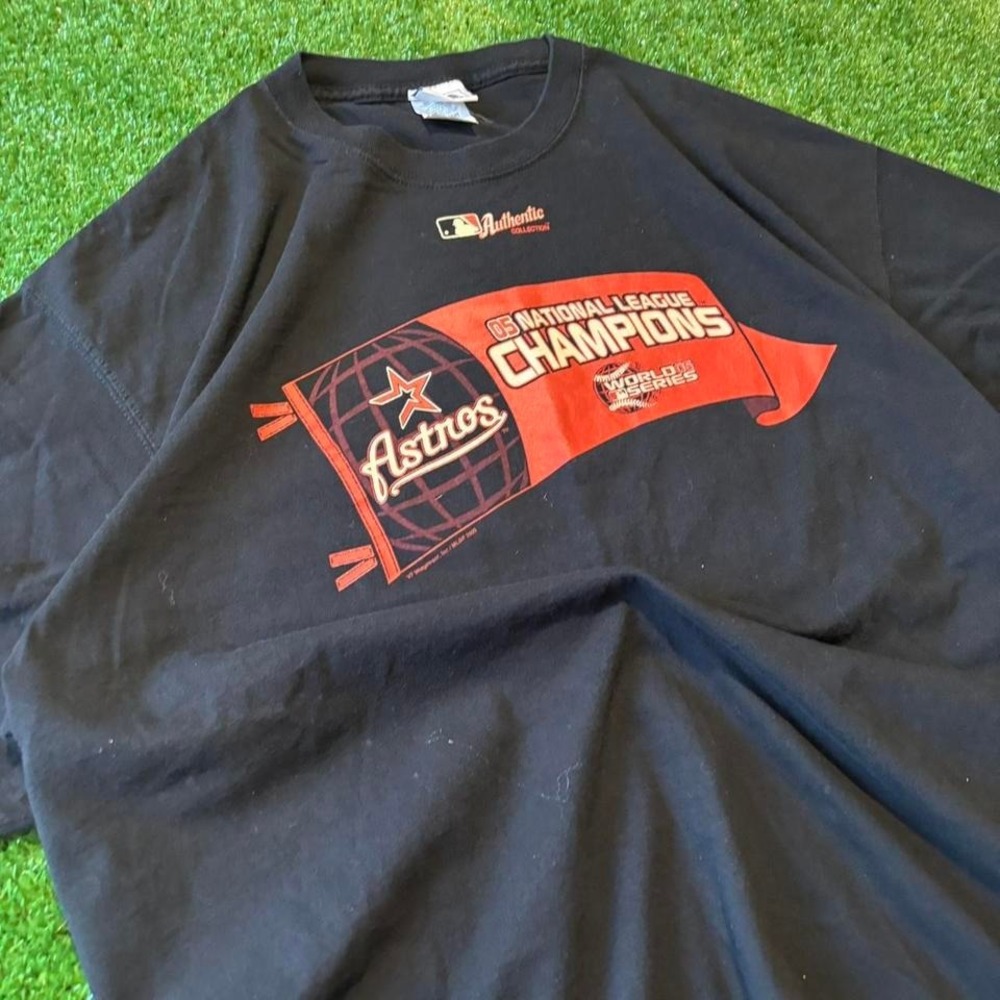 Vintage Houston Astros 2005 World Series Champions y2k 2000s mlb black T-shirt